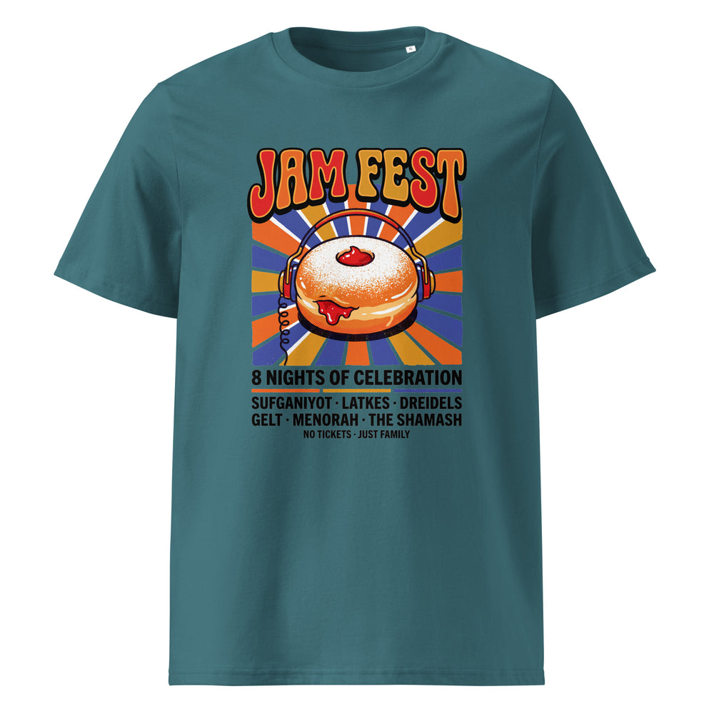 Jam Fest 8 Nights Jewish pride t-shirt in Stargazer - back view