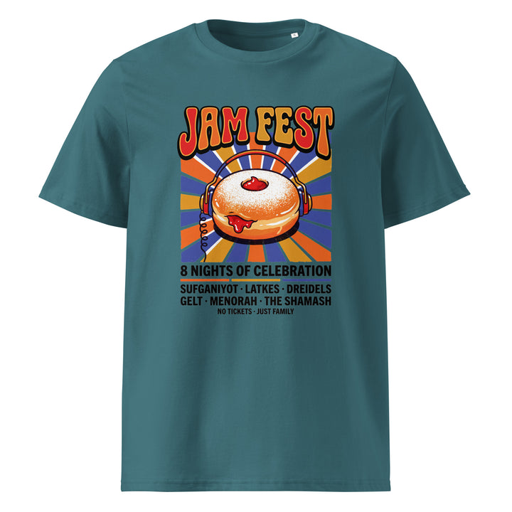 Jam Fest 8 Nights Jewish pride t-shirt in Stargazer - back view