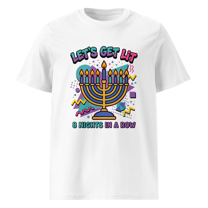 Lets Get Lit 90s Jewish pride t-shirt in White - detail view