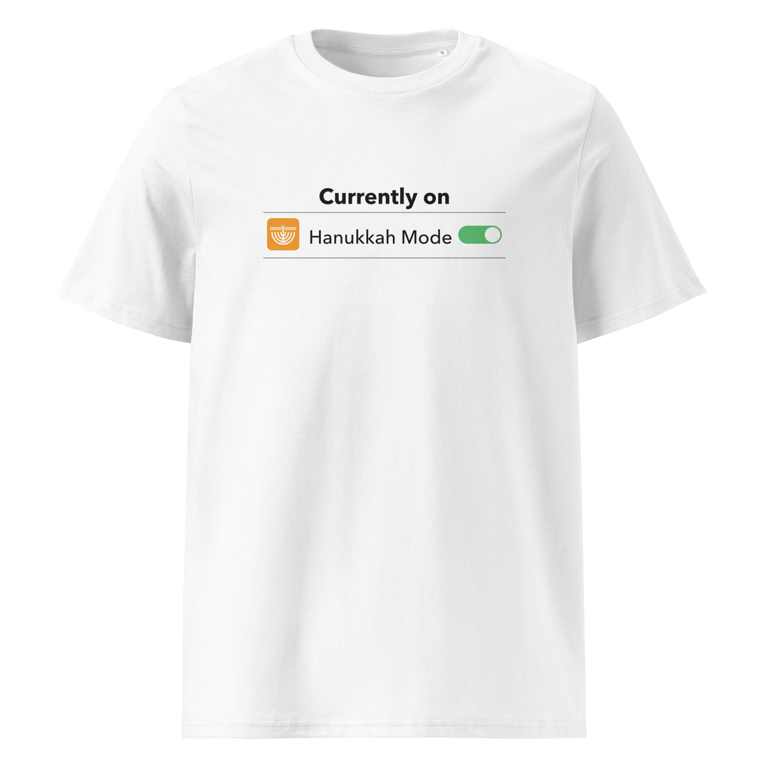 Hanukkah Mode Jewish pride t-shirt in White - front view