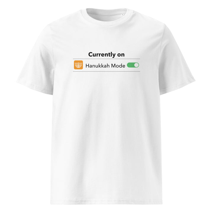 Hanukkah Mode Jewish pride t-shirt in White - front view