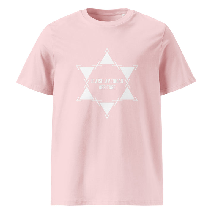 Jewish American Heritage Jewish pride t-shirt in Cotton Pink - front view