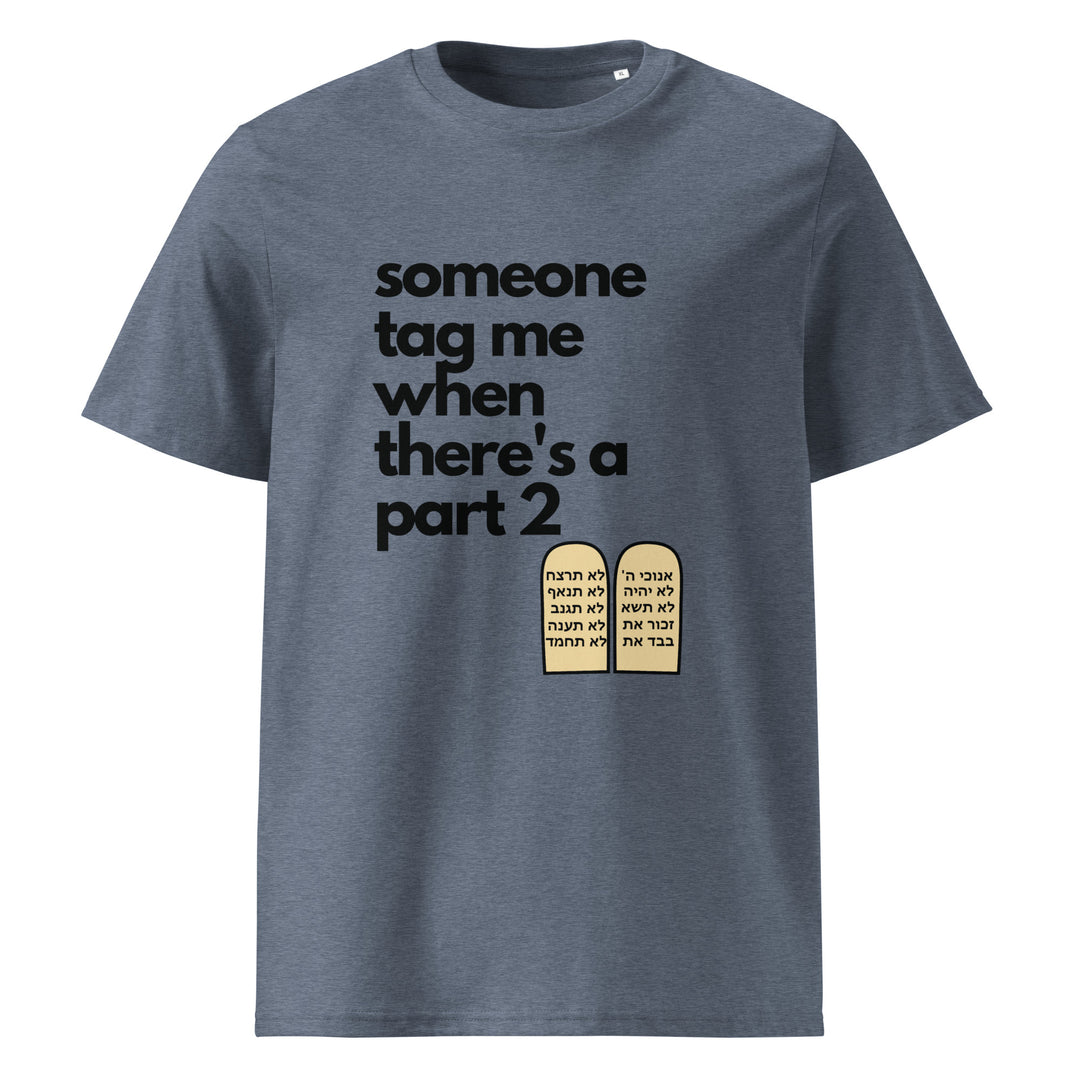 Someone Tag Me Jewish pride t-shirt in Dark Heather Blue - flat lay