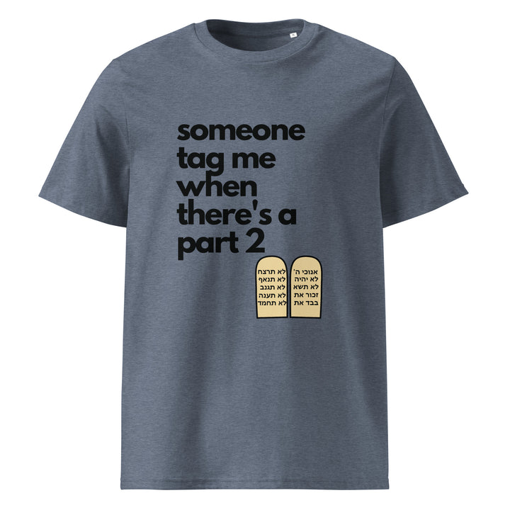 Someone Tag Me Jewish pride t-shirt in Dark Heather Blue - flat lay