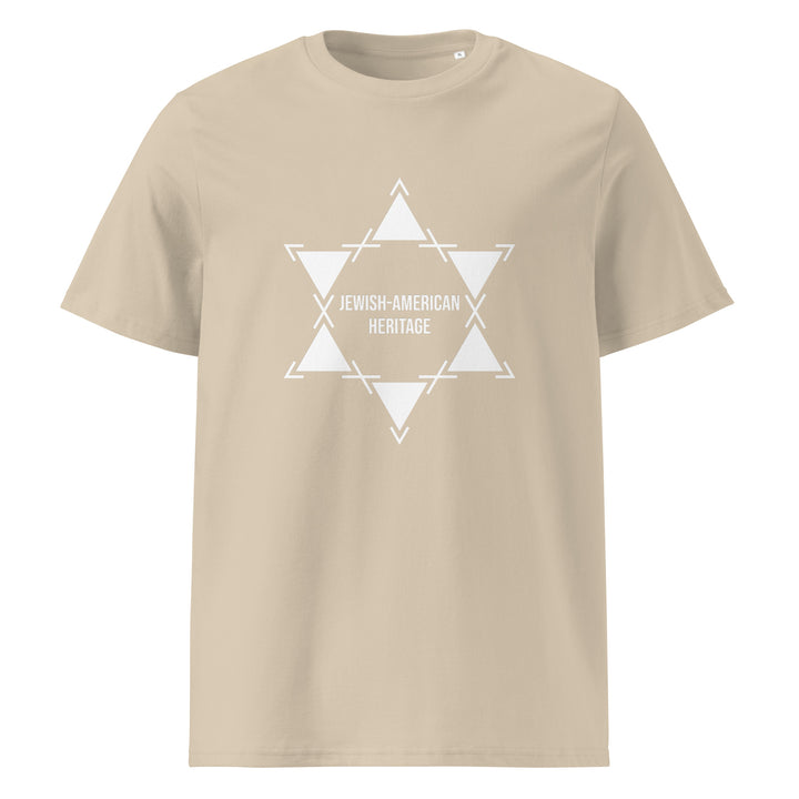 Jewish American Heritage Jewish pride t-shirt in Desert Dust - flat lay