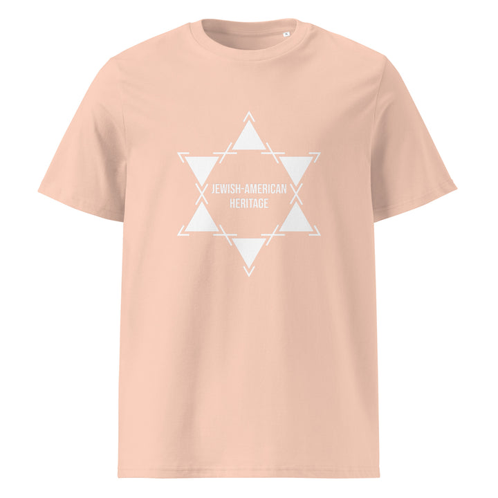 Jewish American Heritage Jewish pride t-shirt in Fraiche Peche - side view