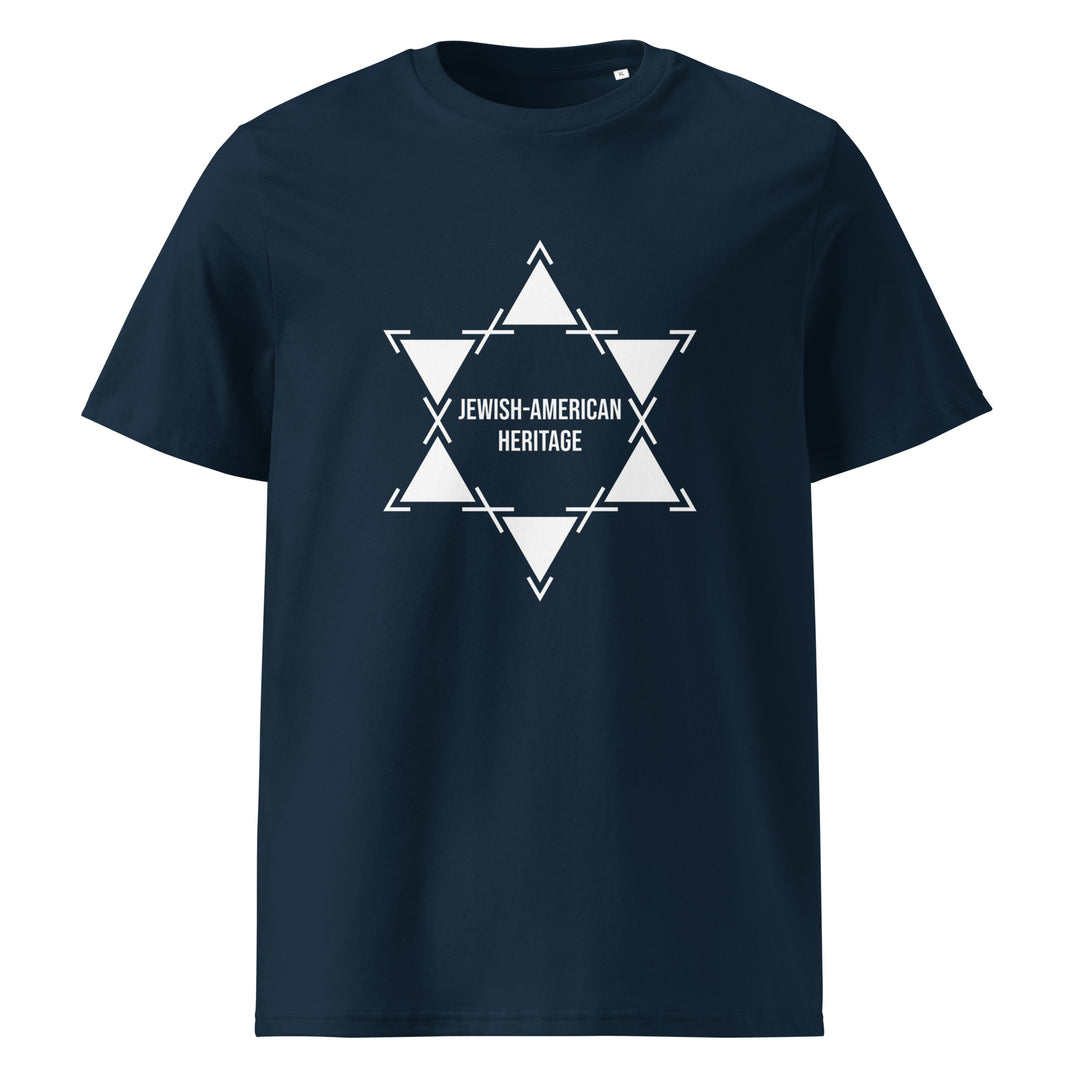 Jewish American Heritage Jewish pride t-shirt in French Navy - detail view