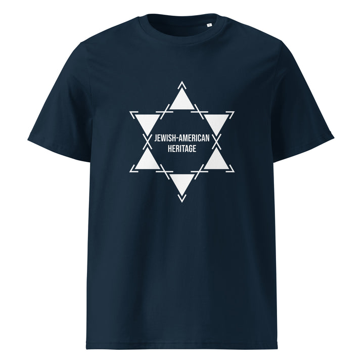 Jewish American Heritage Jewish pride t-shirt in French Navy - detail view