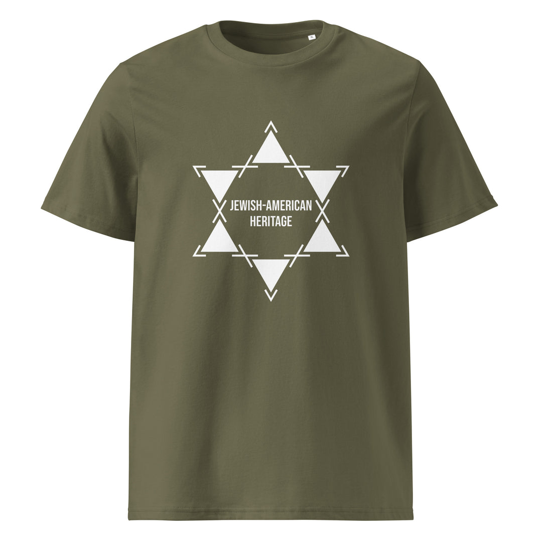 Jewish American Heritage Jewish pride t-shirt in Khaki - side view