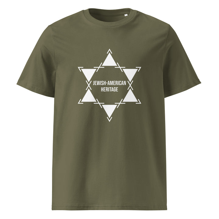 Jewish American Heritage Jewish pride t-shirt in Khaki - side view