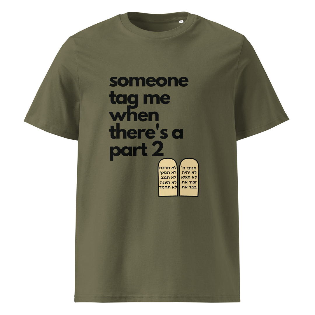 Someone Tag Me Jewish pride t-shirt in Khaki - close-up