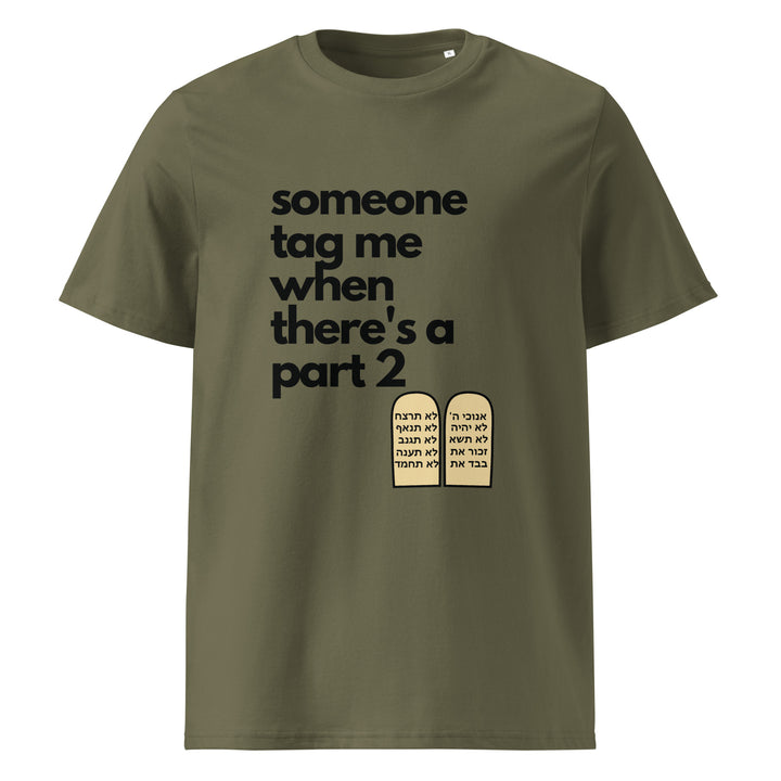 Someone Tag Me Jewish pride t-shirt in Khaki - close-up
