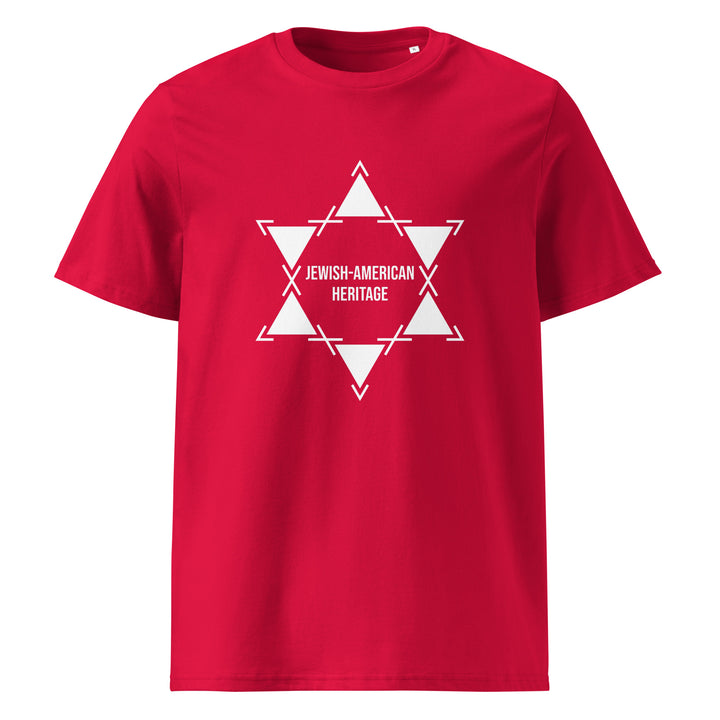 Jewish American Heritage Jewish pride t-shirt in Red - detail view