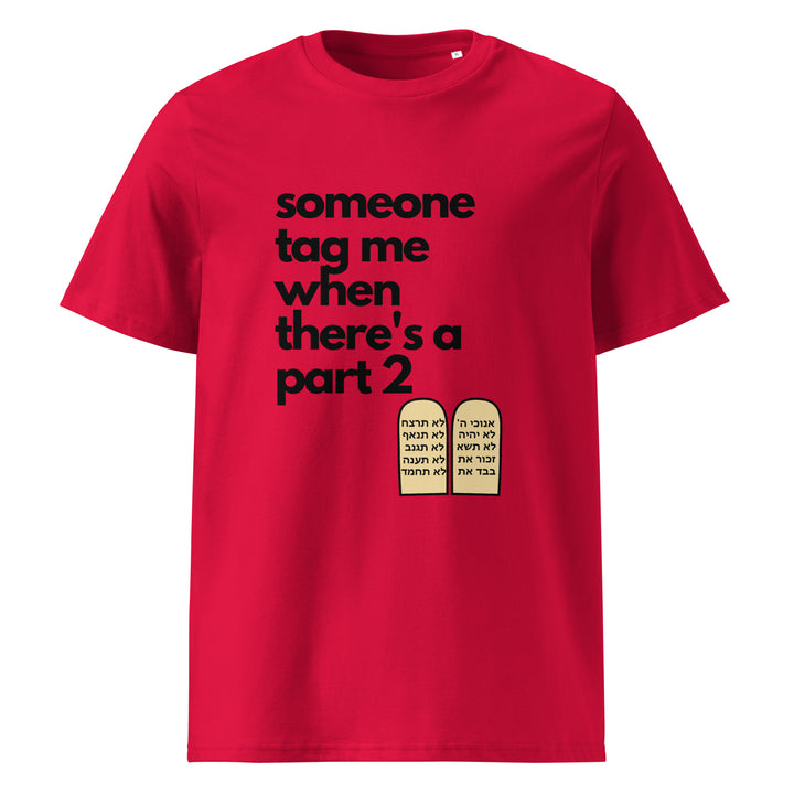 Someone Tag Me Jewish pride t-shirt in Red - back view