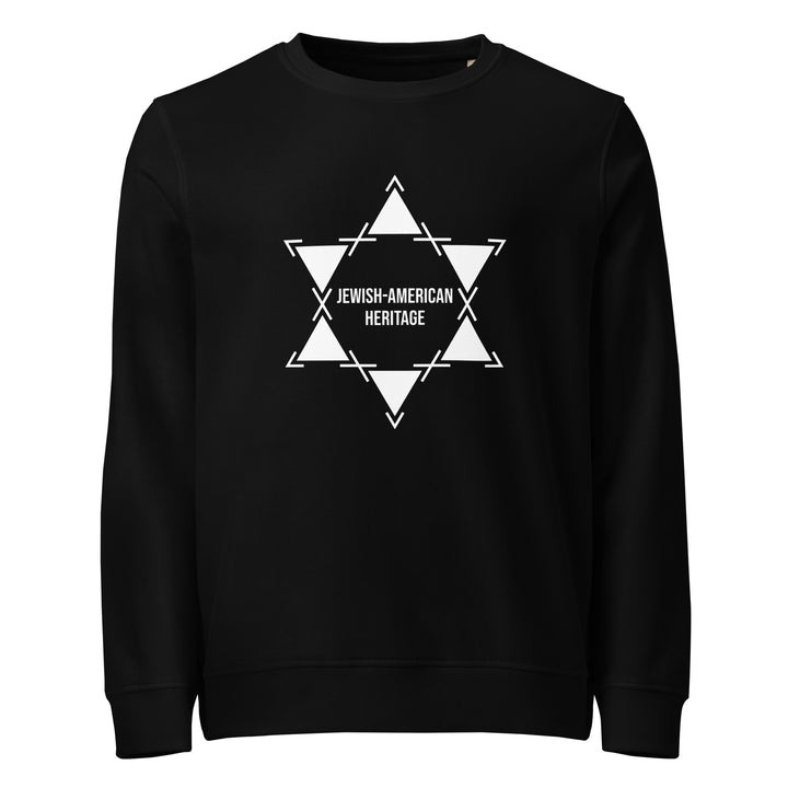 Jewish American Heritage Jewish pride organic sweatshirt in Black - front view