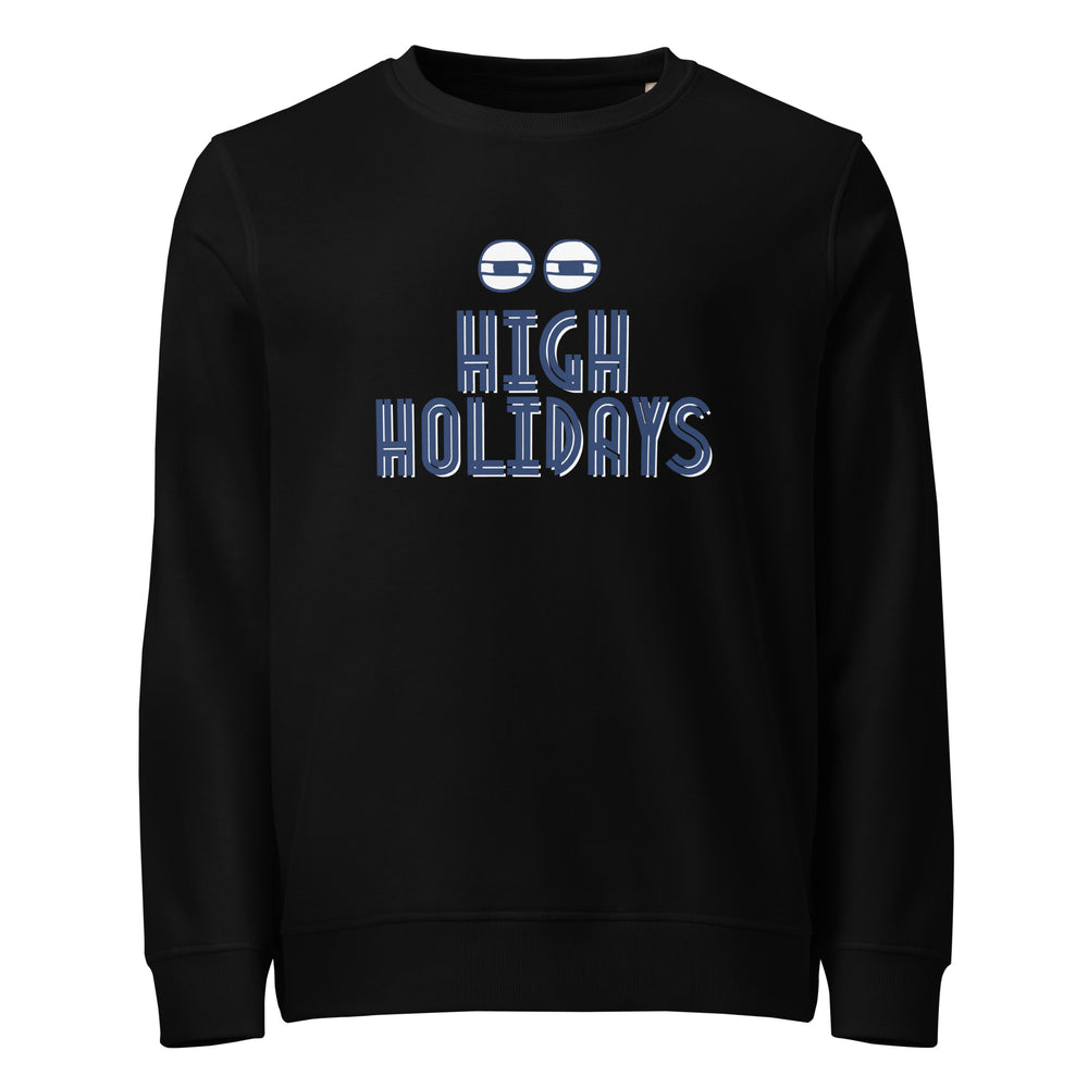 High Holidays Jewish pride organic sweatshirt in Black - back view