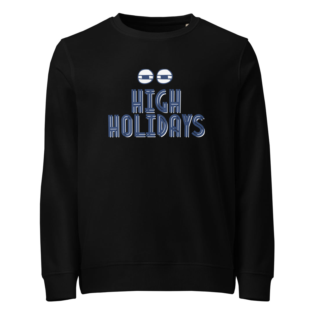 High Holidays Jewish pride organic sweatshirt in Black - back view