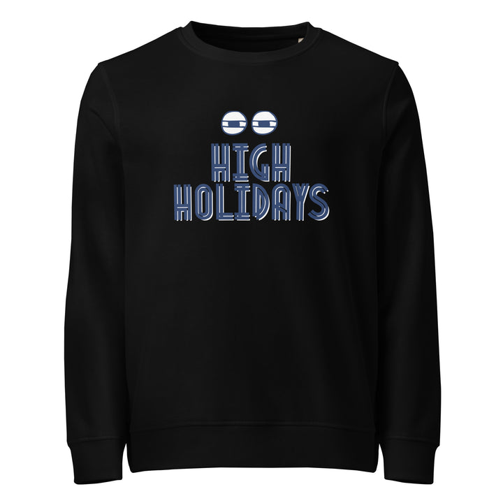 High Holidays Jewish pride organic sweatshirt in Black - back view