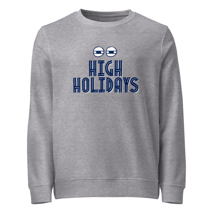 High Holidays Jewish pride organic sweatshirt in Grey Melange - lifestyle shot