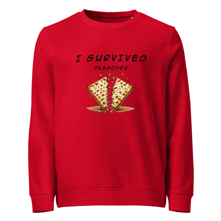 Passover Jewish pride organic sweatshirt in Red - detail view