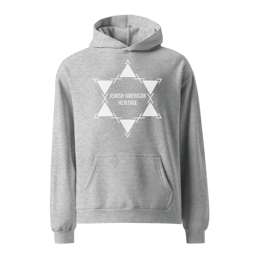 Jewish American Heritage Jewish pride hoodie in Athletic Heather - side view