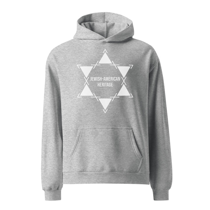 Jewish American Heritage Jewish pride hoodie in Athletic Heather - side view