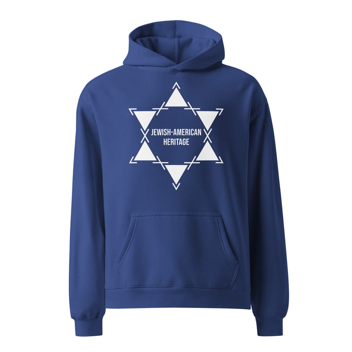 Jewish American Heritage Jewish pride hoodie in Cobalt - flat lay