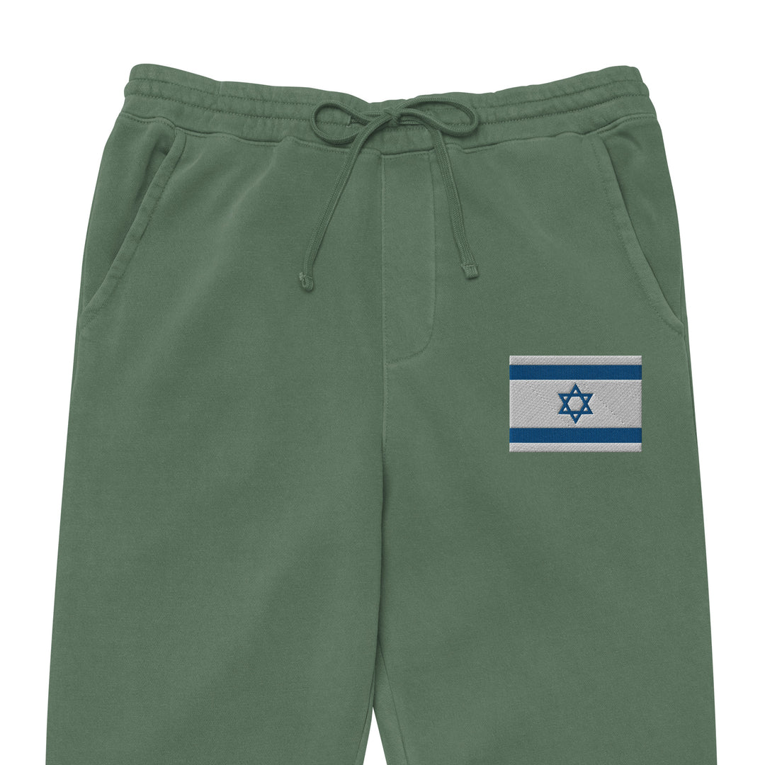 Pigment Dyed Sweatpants | Israel Flag Embroidered
