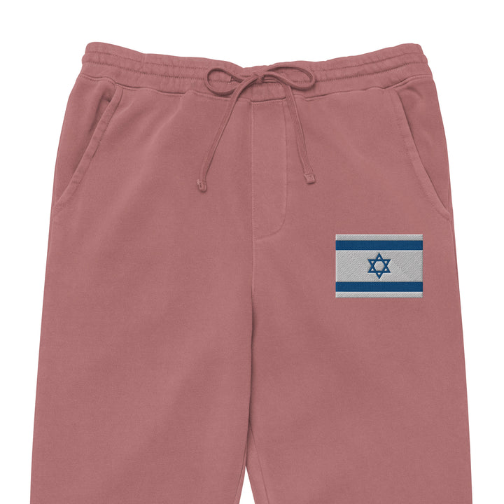 Pigment Dyed Sweatpants | Israel Flag Embroidered
