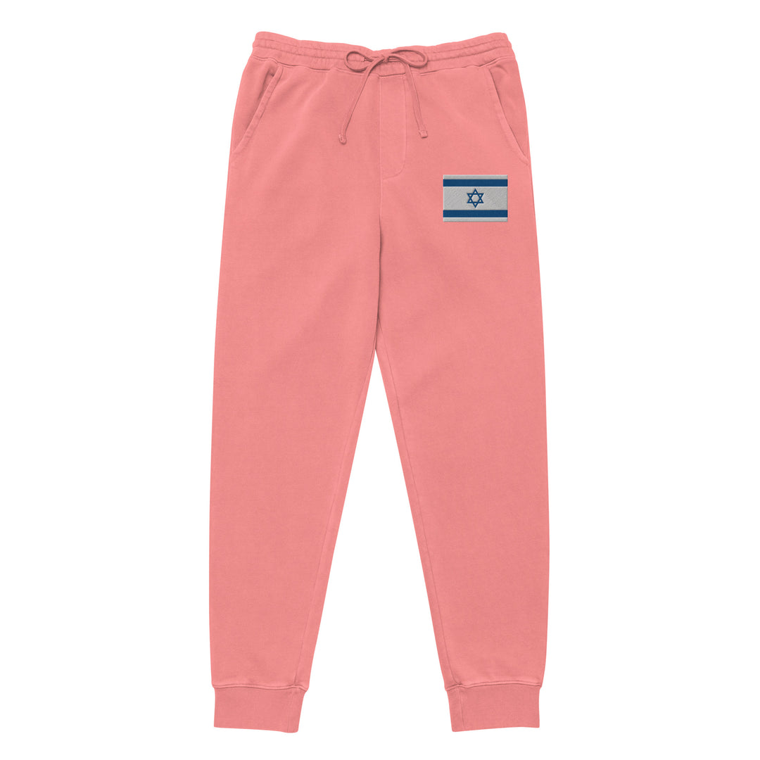 Pigment Dyed Sweatpants | Israel Flag Embroidered
