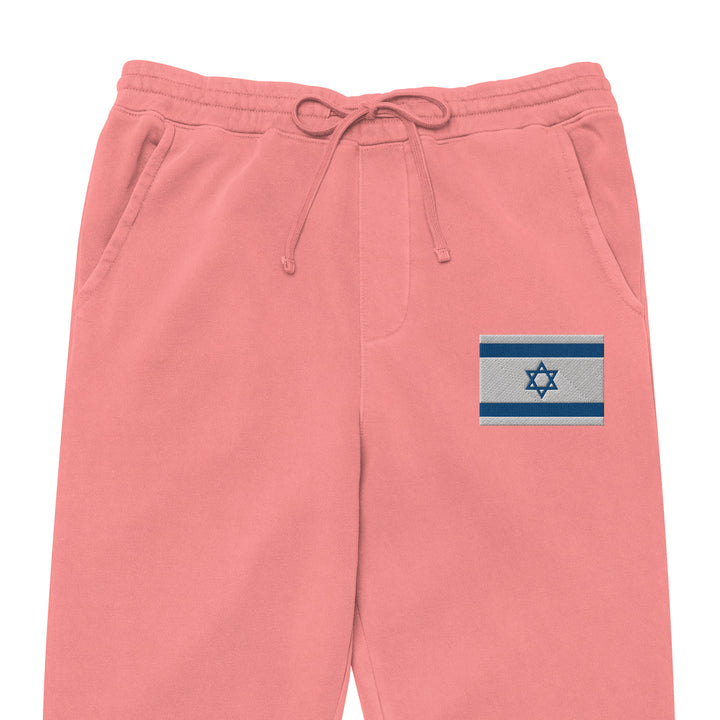 Pigment Dyed Sweatpants | Israel Flag Embroidered