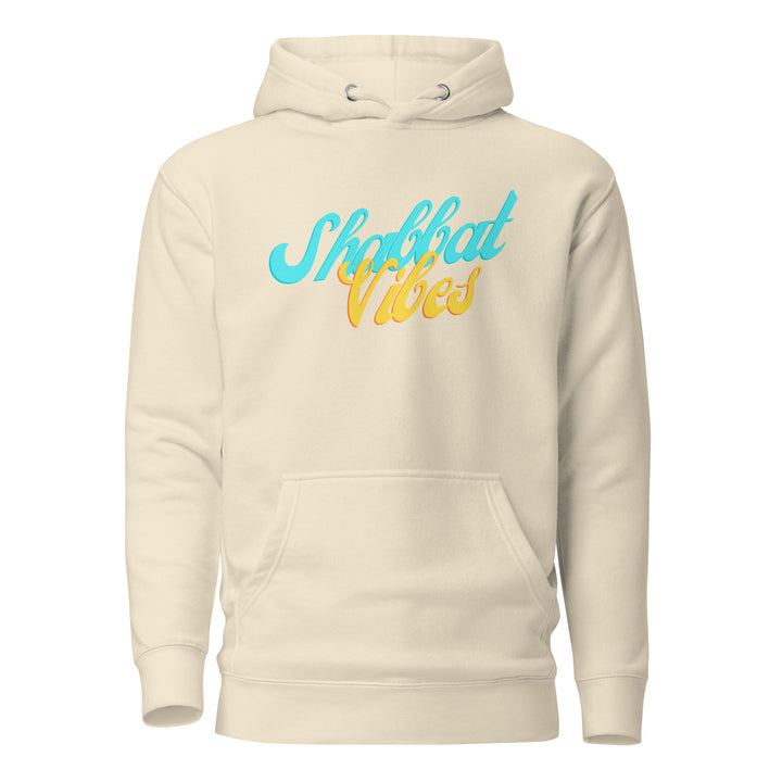 Shabbat Vibes Jewish pride hoodie in Bone - lifestyle shot