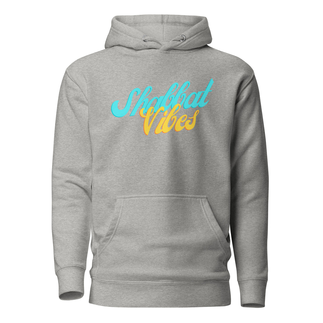 Shabbat Vibes Jewish pride hoodie in Carbon Grey - detail view