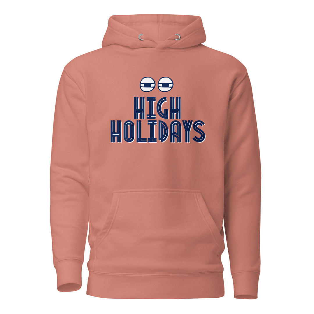High Holidays Jewish pride hoodie in Dusty Rose - front view