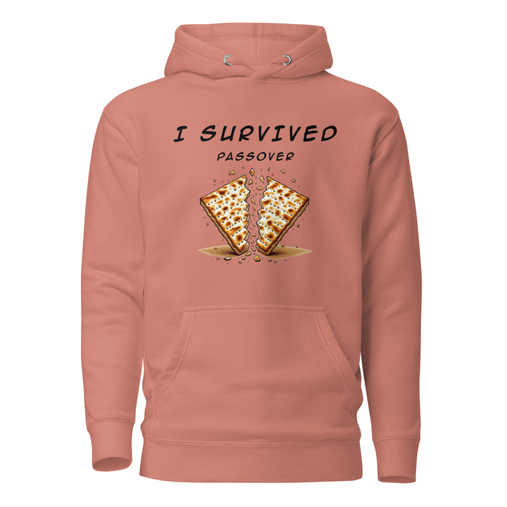 Passover Jewish pride hoodie in Dusty Rose - front view