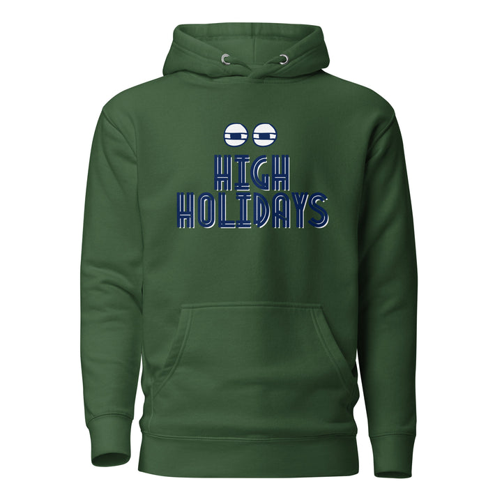 High Holidays Jewish pride hoodie in Forest Green - side view
