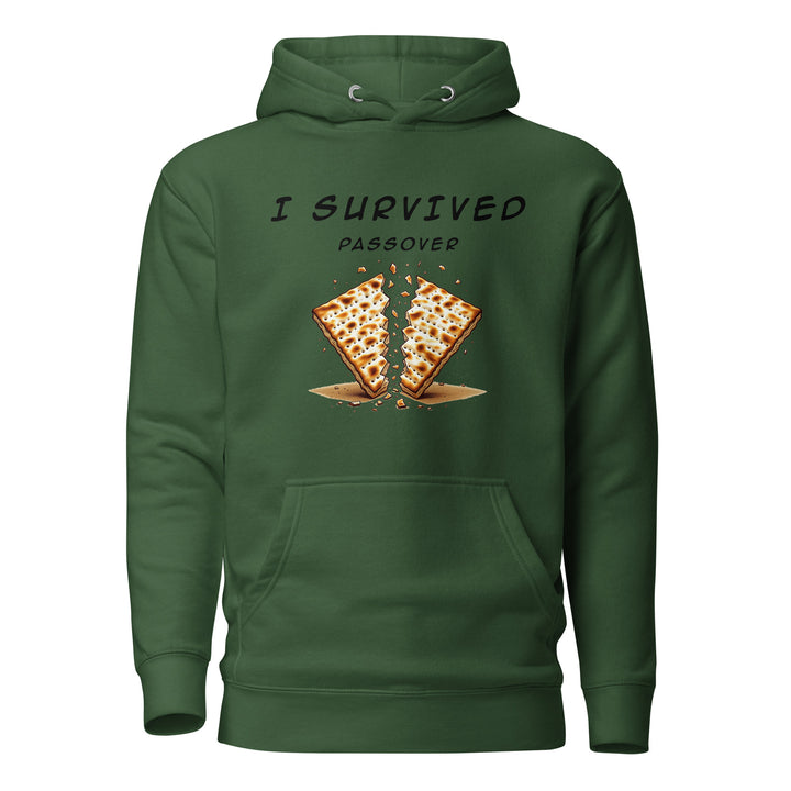 Passover Jewish pride hoodie in Forest Green - lifestyle shot