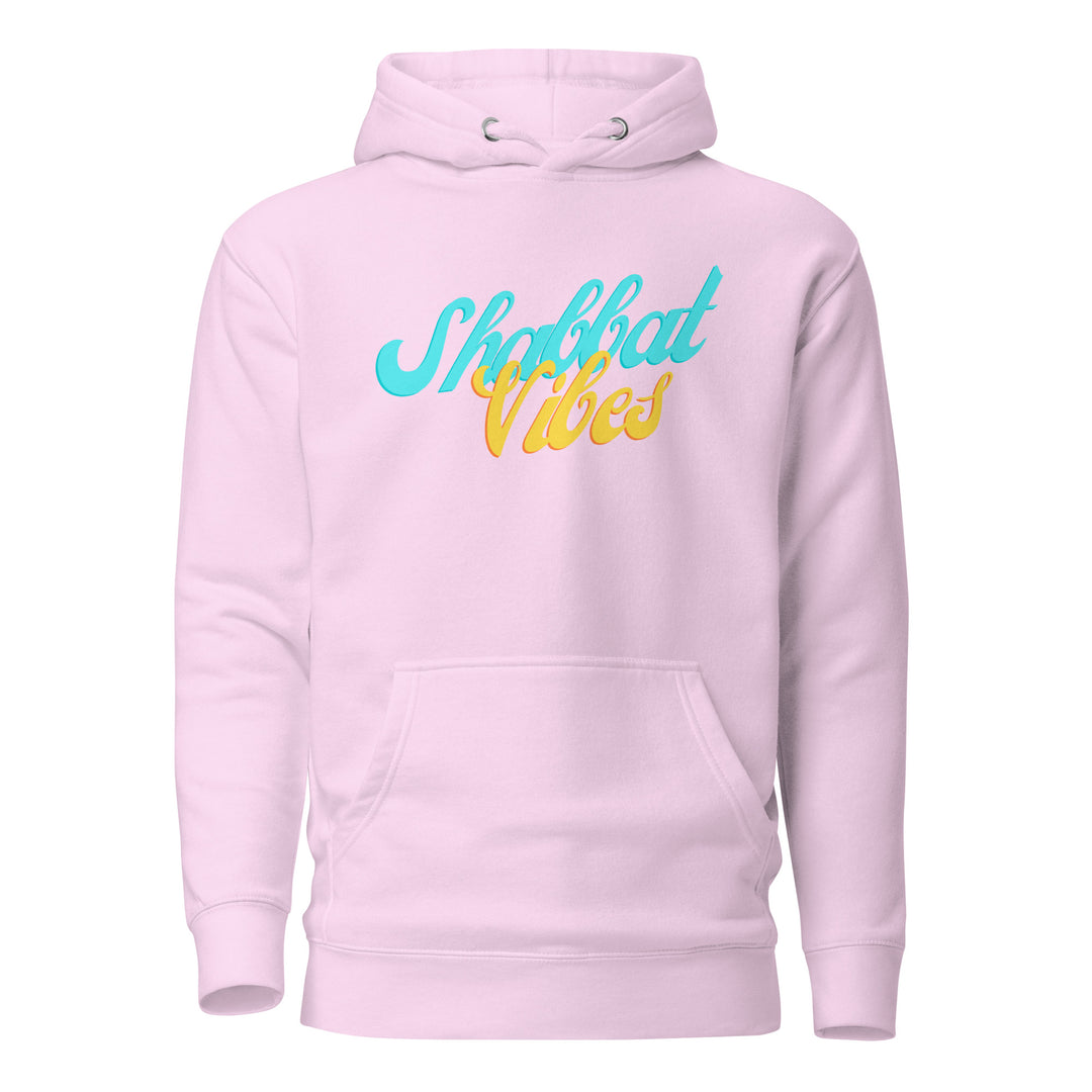 Shabbat Vibes Jewish pride hoodie in Lavender - flat lay