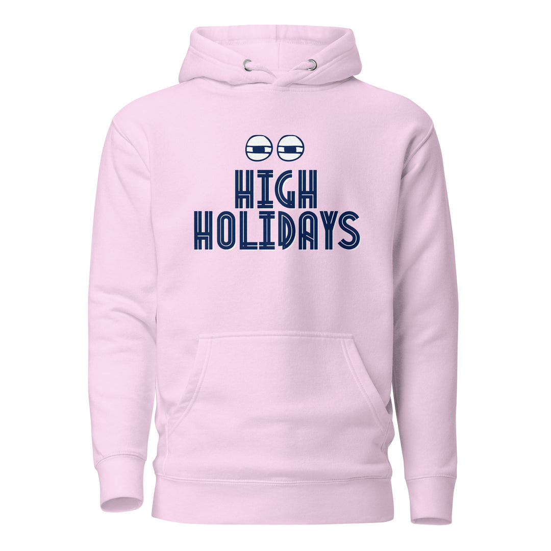 High Holidays Jewish pride hoodie in Lavender - lifestyle shot