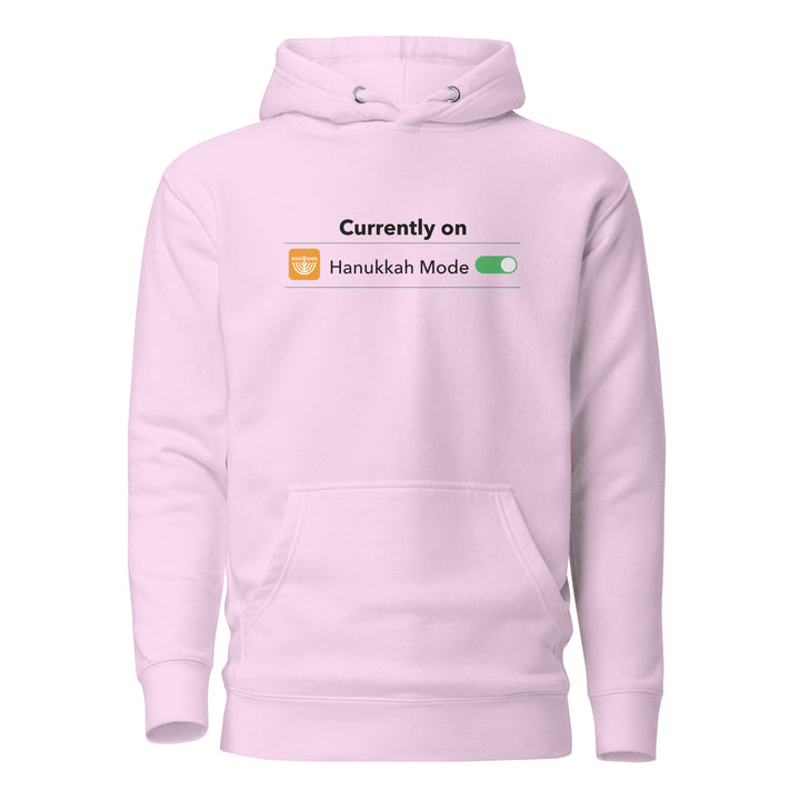 Hanukkah Mode Jewish pride hoodie in Lavender - flat lay
