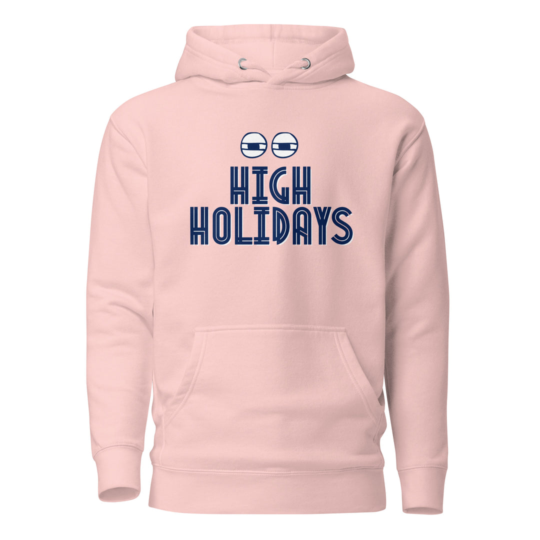 High Holidays Jewish pride hoodie in Light Pink - flat lay