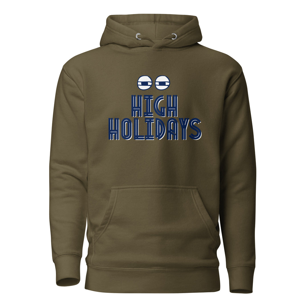 High Holidays Jewish pride hoodie in Military Green - folded view