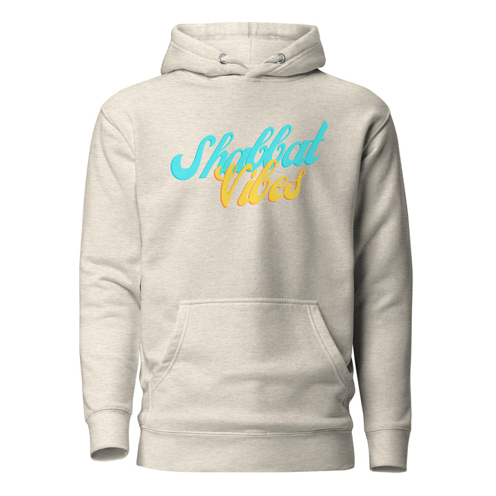 Shabbat Vibes Jewish pride hoodie in Oatmeal Heather - side view