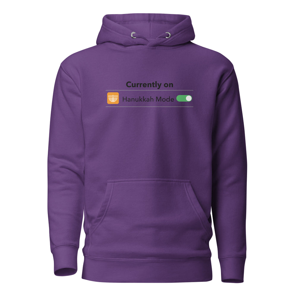 Hanukkah Mode Jewish pride hoodie in Purple - back view