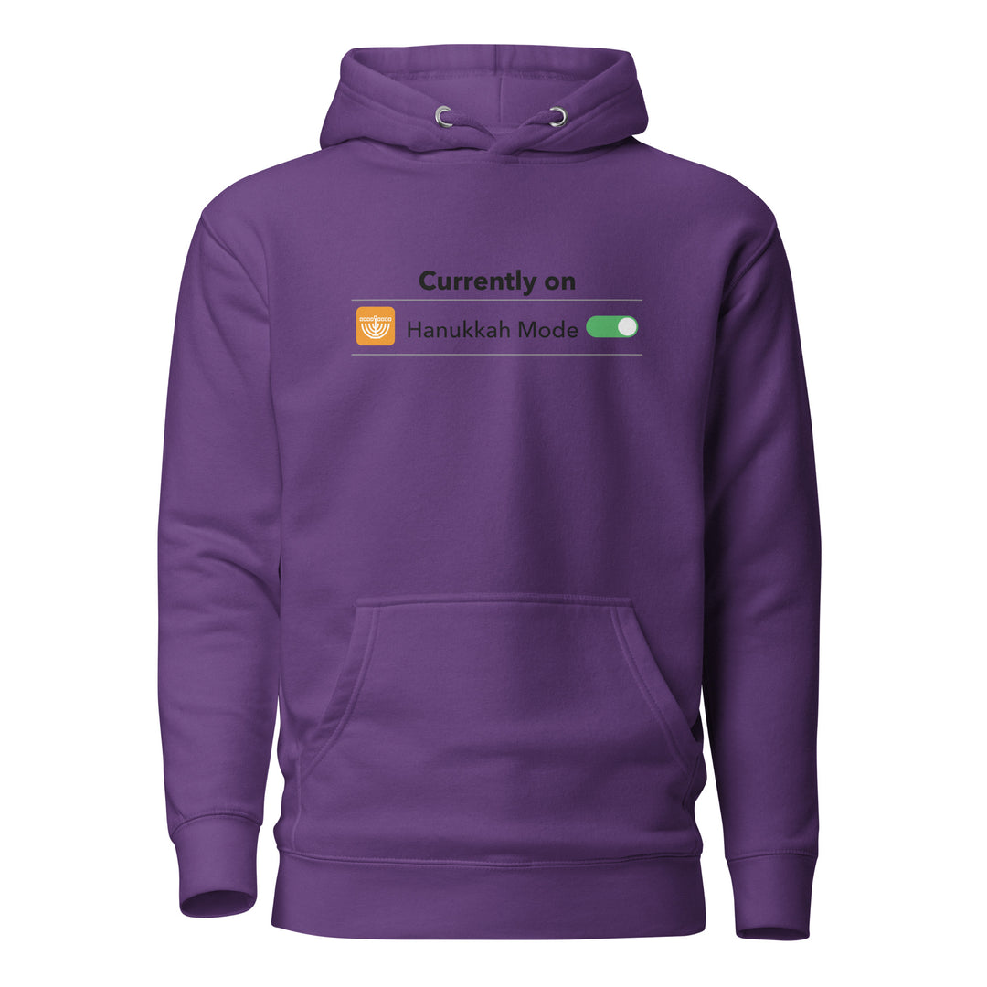 Hanukkah Mode Jewish pride hoodie in Purple - back view