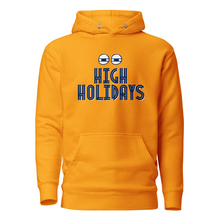 High Holidays Jewish pride hoodie in Team Gold - detail view