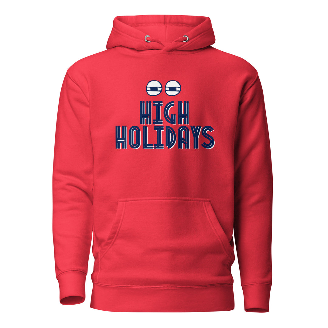 High Holidays Jewish pride hoodie in Team Red - front view