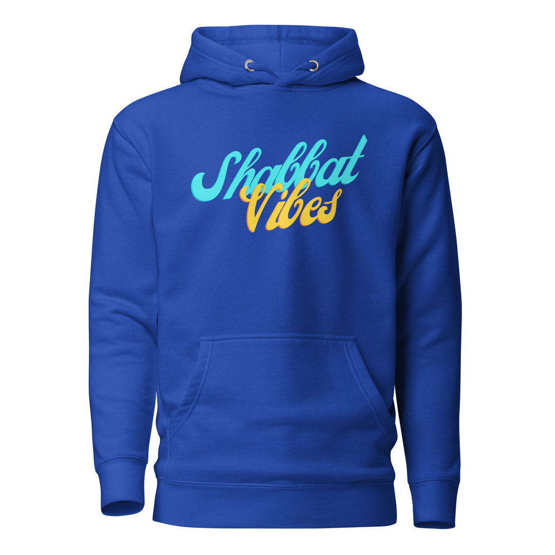 Shabbat Vibes Jewish pride hoodie in Team Royal - detail view