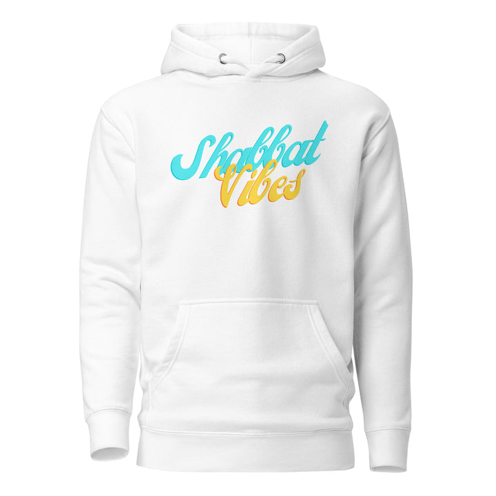 Shabbat Vibes Jewish pride hoodie in White - folded view