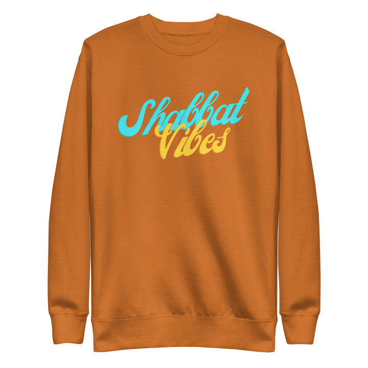 Shabbat Vibes Jewish pride sweatshirt in Adobe - side view